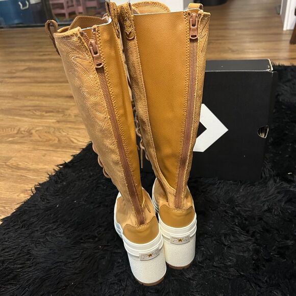 CONVERSE Chuck 70 De Luxe Heel XX Platform High 'Western' lace up boots shoes 7 - Picture 5 of 8